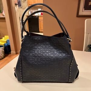 Coach Navy Leather Tote